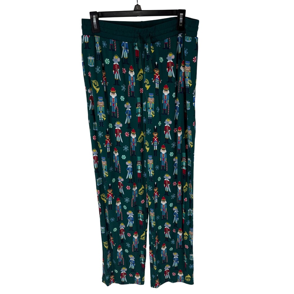 Little Sleepies Nutcracker March Pajama Pants Mes Large Green Holiday PJs